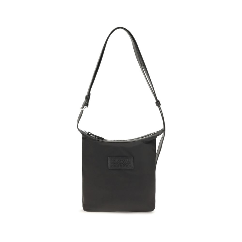 Black nylon shoulder bag-null