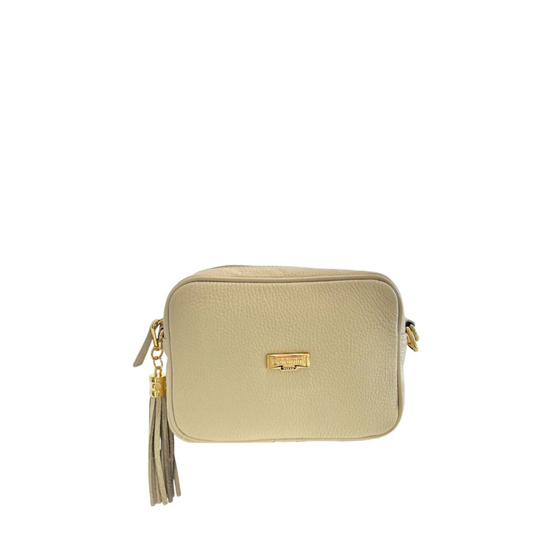Beige cowhide leather women crossbody bag-null