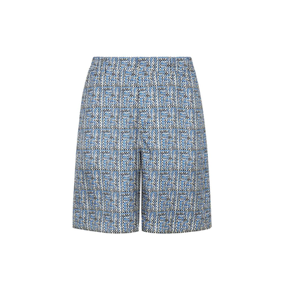 Blue silk bermuda shorts, Blue, medium