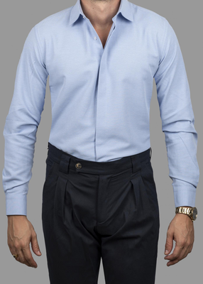 Dezign oxford shirt cover button, Sky Blue, medium