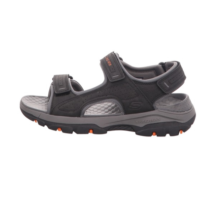 Skechers men strap closure sandal, Black, medium