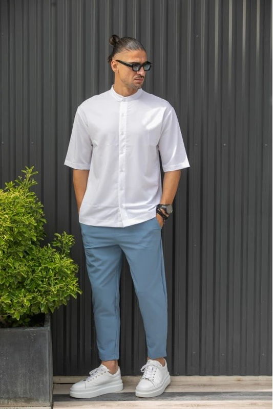 Product image: Henry s/s easywear stand up collar shirt-null
