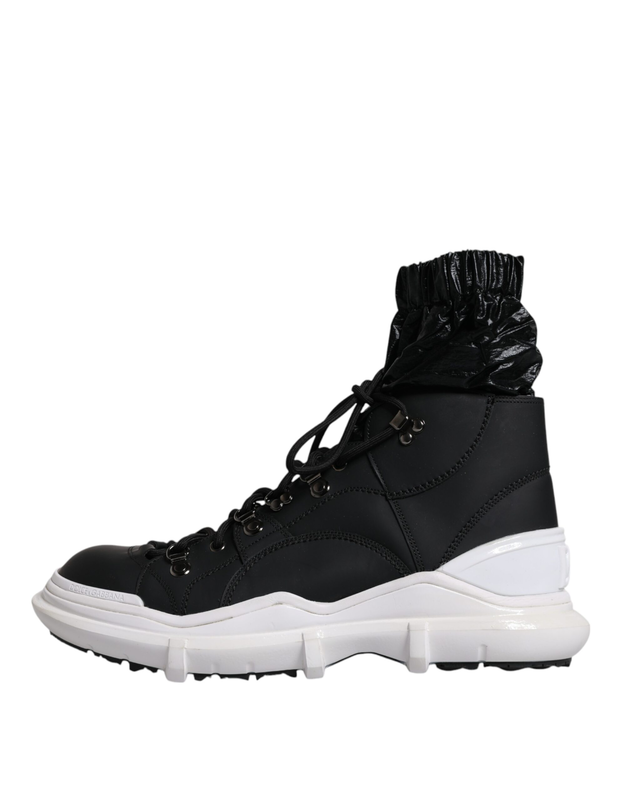 Black nylon galileo high top sneakers shoes-null