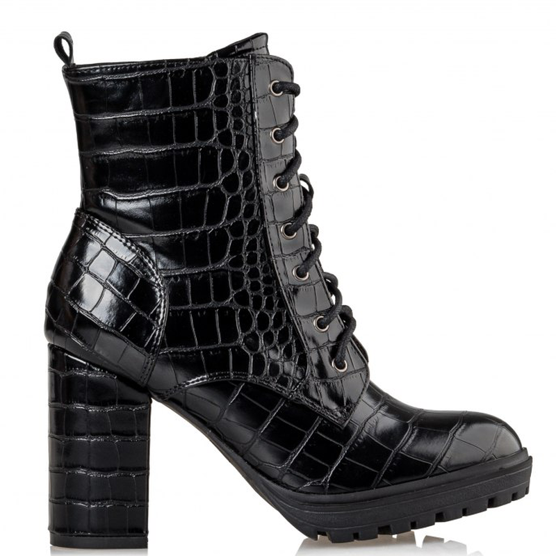 Miss nv croc booties - black-null