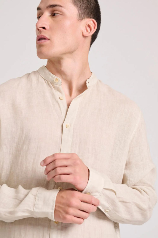 Funkybuddha shirt linen mandarin-null