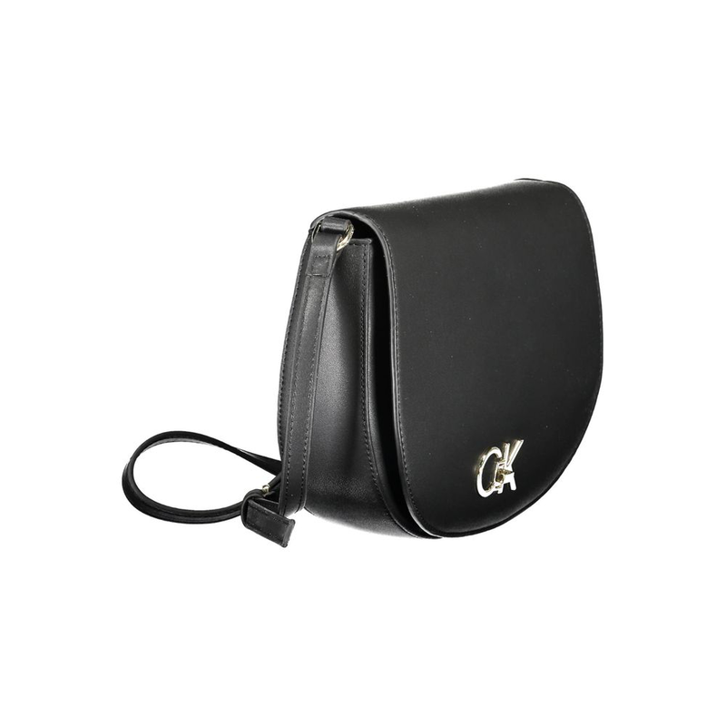 Black polyurethane women shoulder bag-null