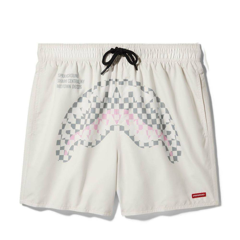 Cream check swim short-null
