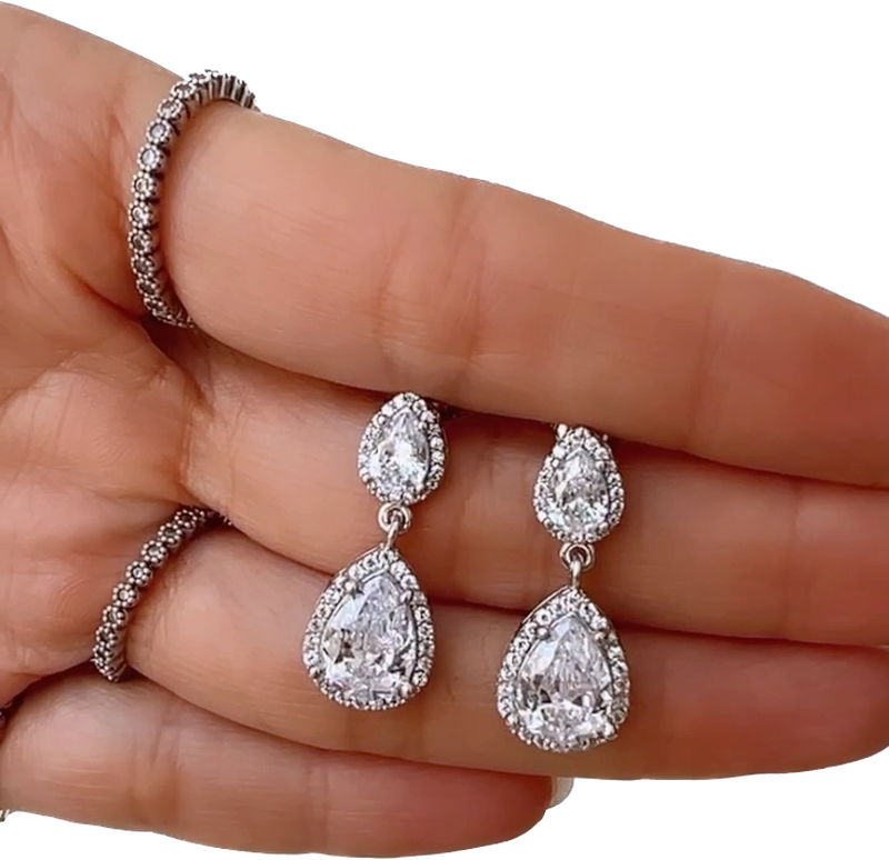 Product image: Classy teardrop zircon earrings-null