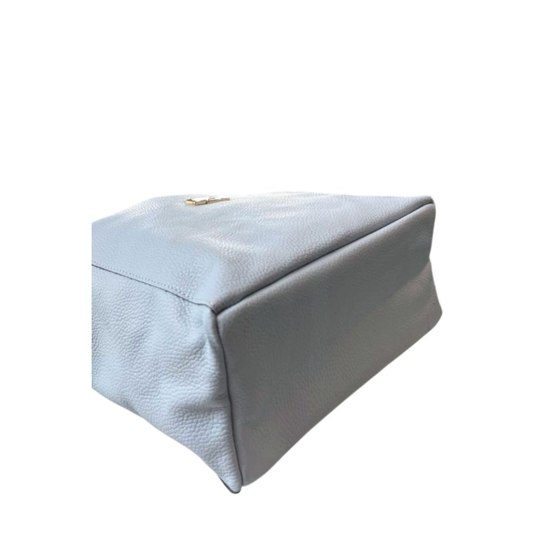 Blue cowhide clutch bag-null