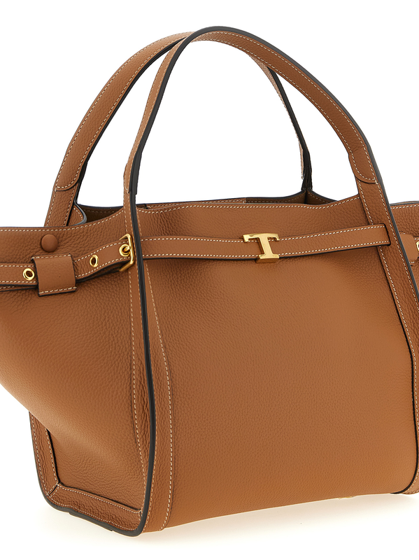 Brown calfskin tote bag-null