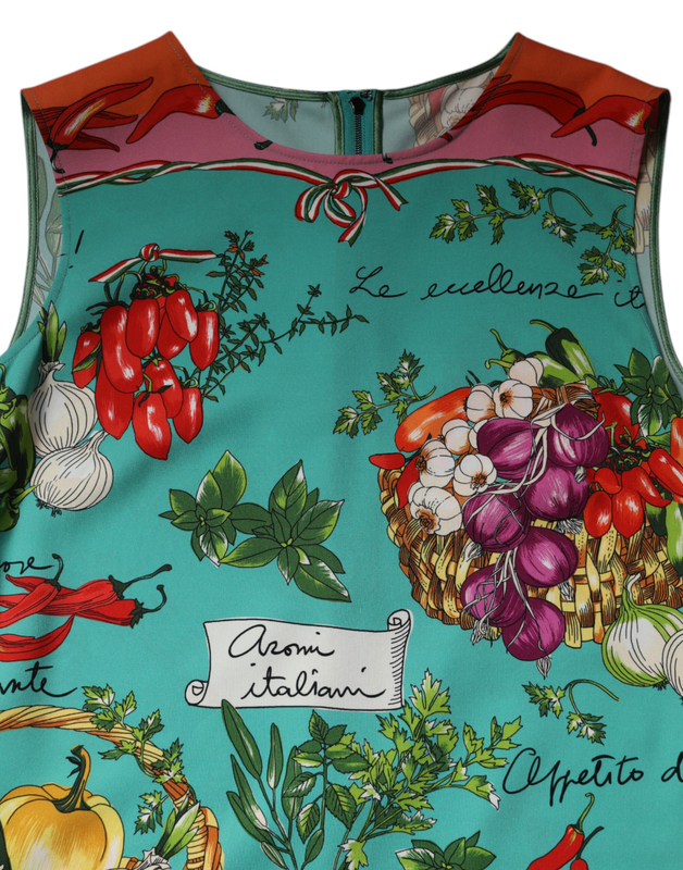 Multicolor floral silk sleeveless tank top-null
