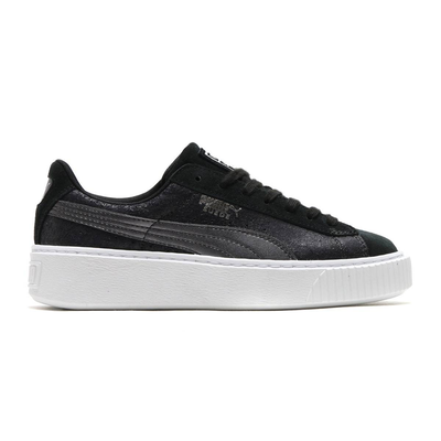 Suede platform metallic safari wom, Black, medium