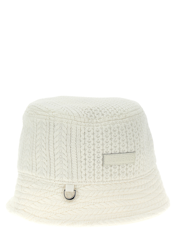 White viscose bucket hat-null