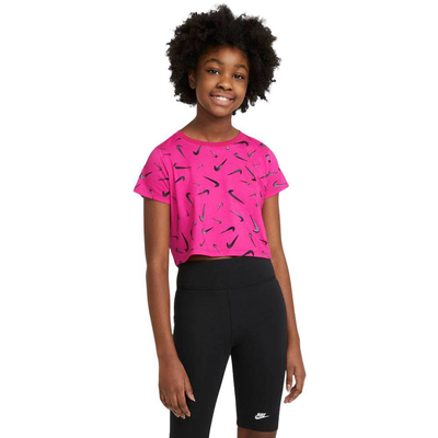 Nike sportswear girls crop swooshes t-shirt