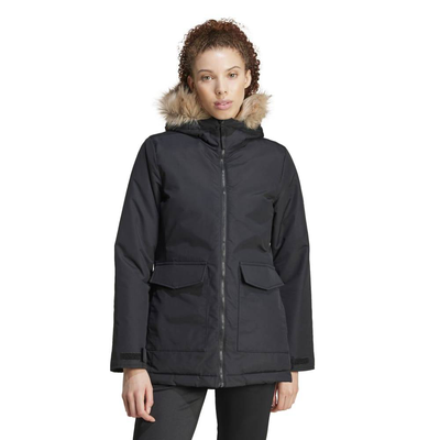 Adidas w paveric fur parka, Black, medium