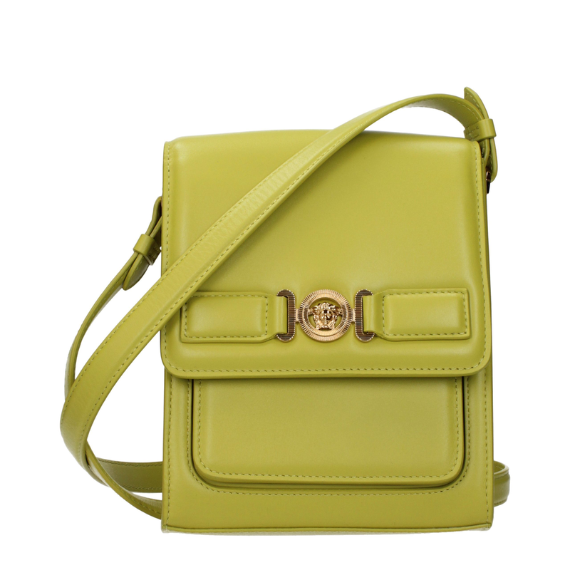 Green leather crossbody bag-null
