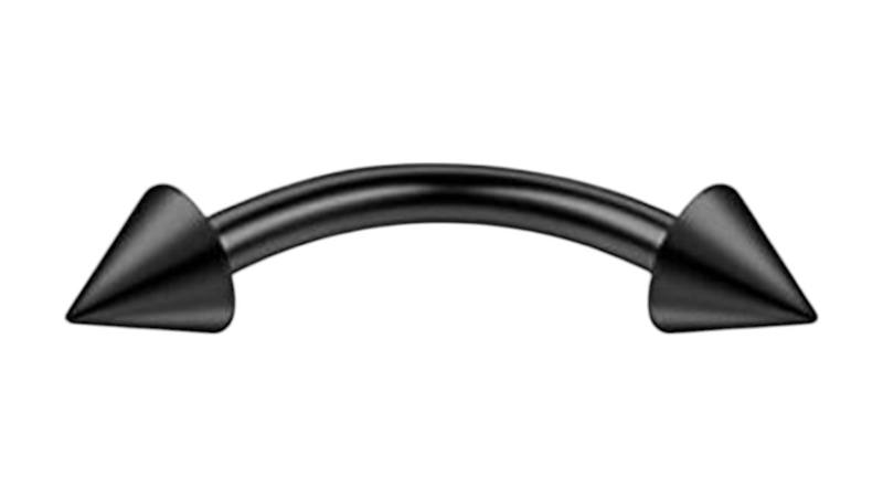 Surgical steel curved barbell cone black-null