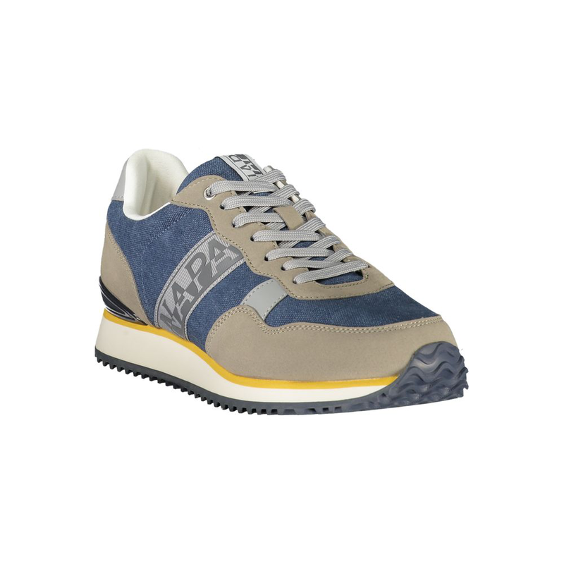 Blue polyester athletic sneakers-null