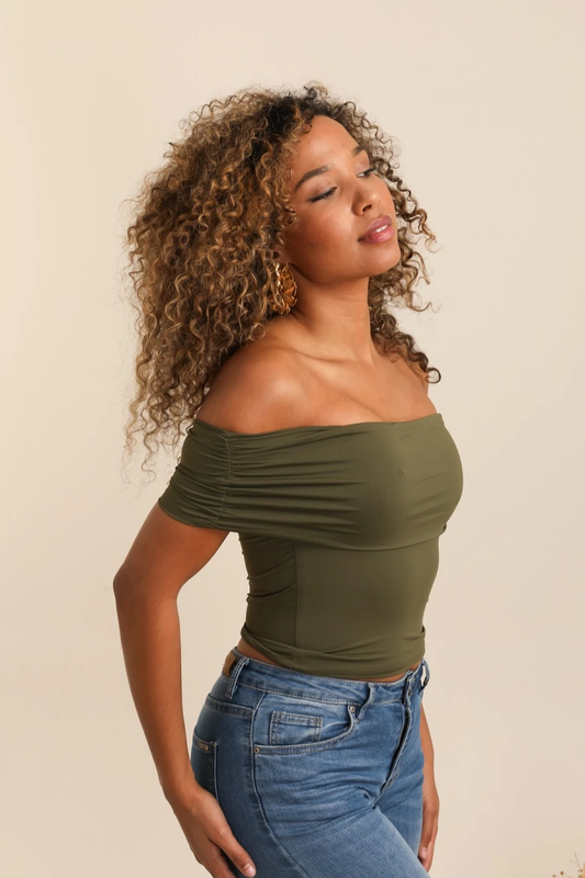 Bustier tank top - khaki-null