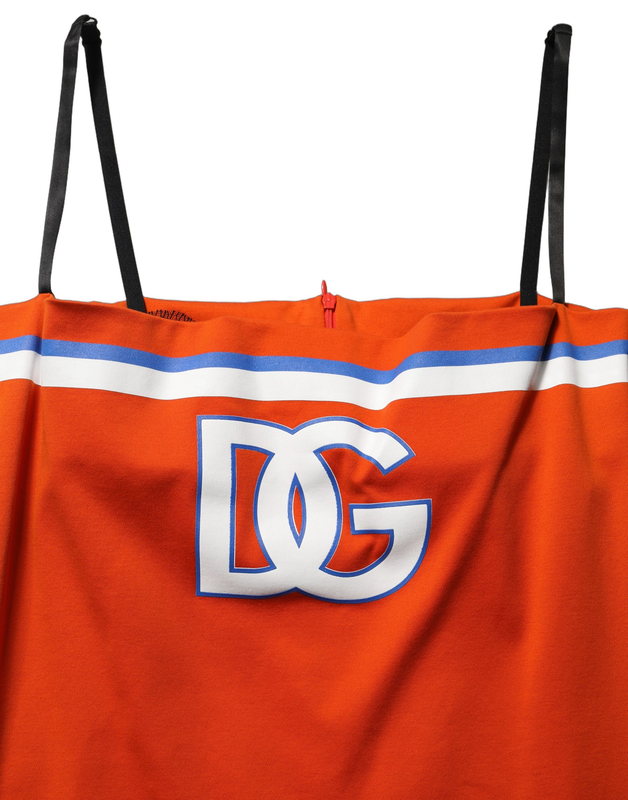 Orange cotton superbowl football inspired mini dress-null
