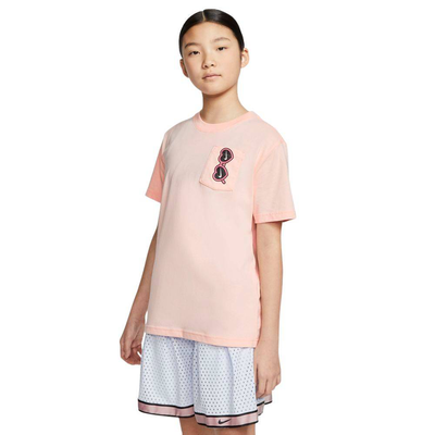 Girls nike sportswear sunglasses pocket t-shirt, Coral, medium