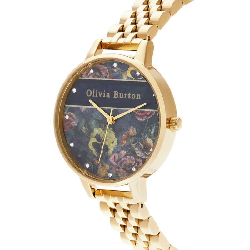 Gold stainless steel dress watch-null