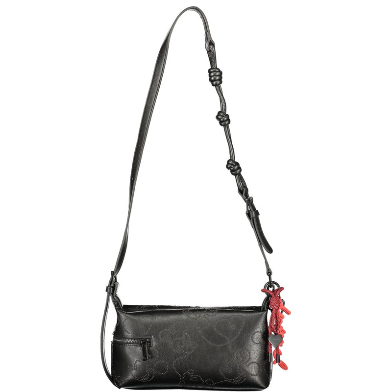 Black polyurethane women's handbag-null