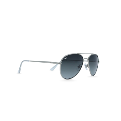 OJO sunglasses classic 55-14 silver frame and temples with grey gradient lenses rx, , medium
