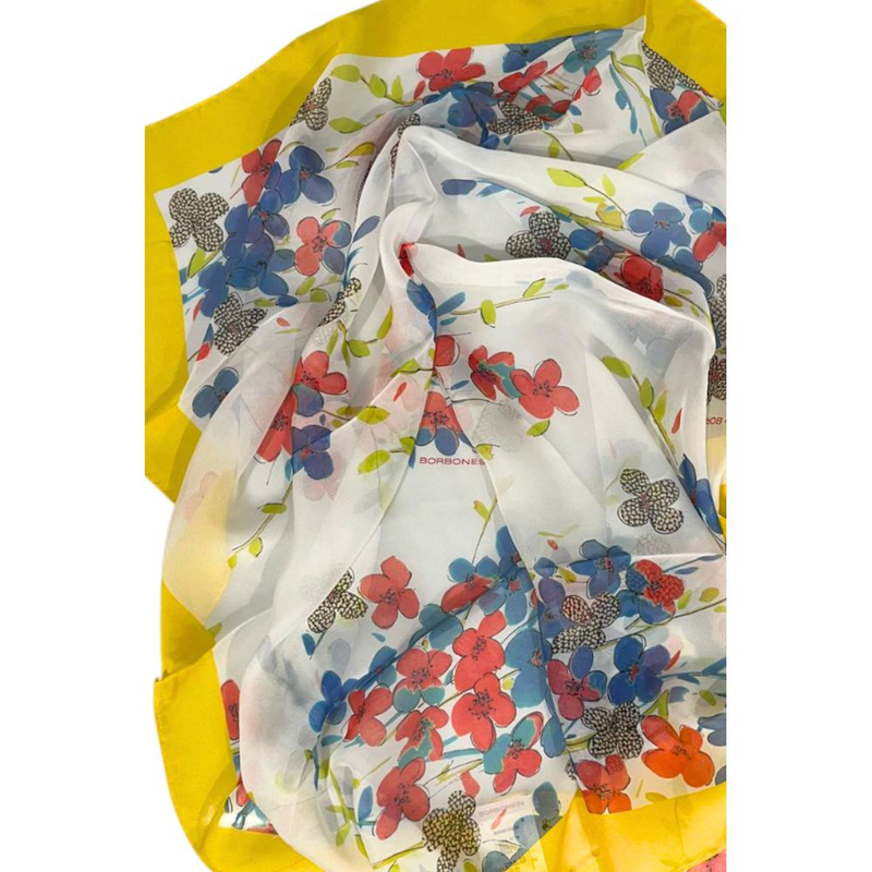 Yellow silk women scarf-null