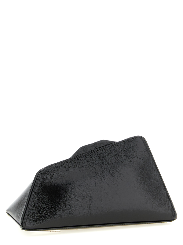Black calfskin clutch bag-null
