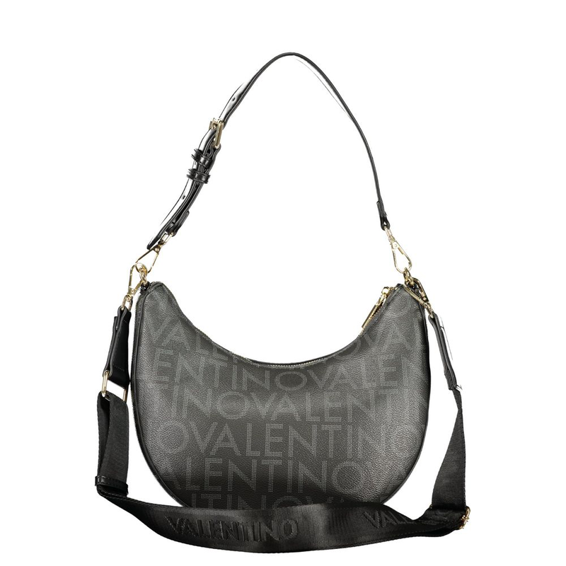 Black polyurethane women handbag-null