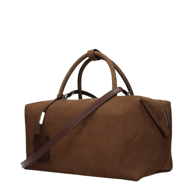 Brown leather handbag-null