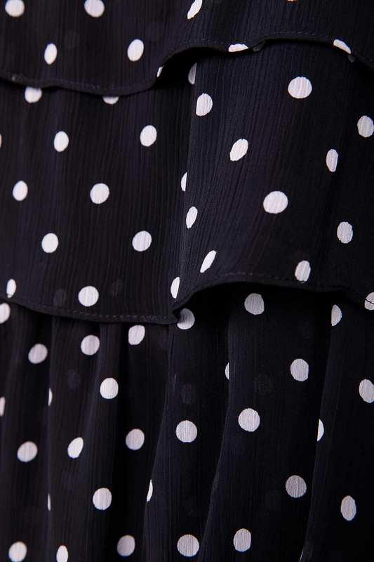 Ruffled polka dot dress-null