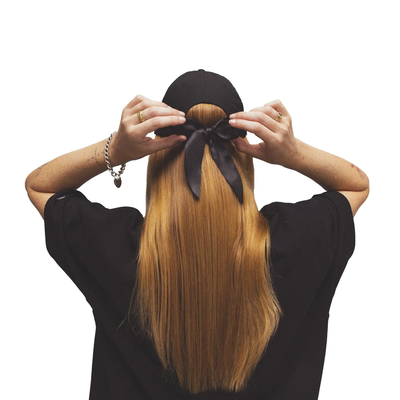 New york yankees womens bow back black 9twenty adjustable cap, Black, medium