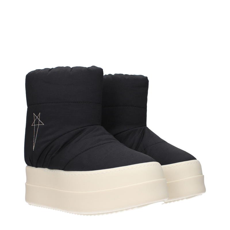 Black fabric ankle boots-null