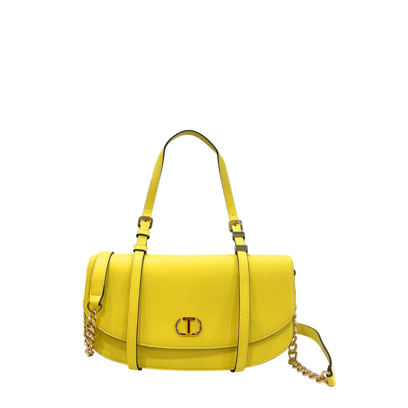 Yellow pu women shoulder bag-null