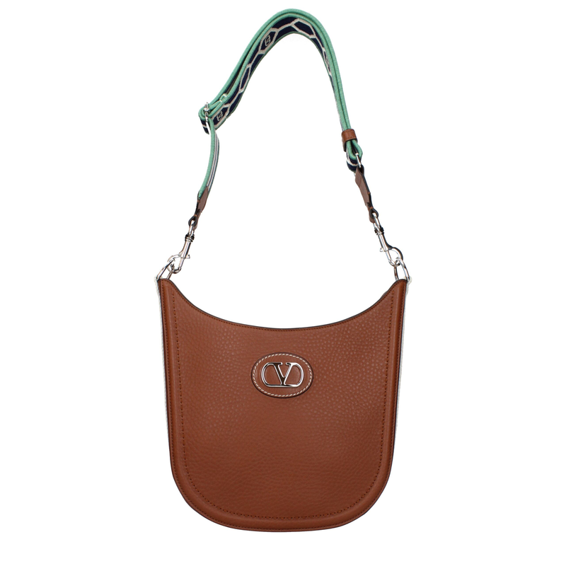 Brown leather crossbody bag-null