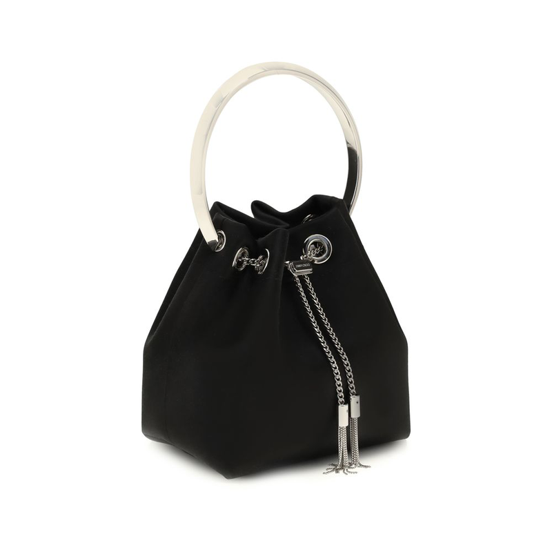 Black cotton shoulder bag-null