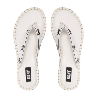 Dkny tabatha womens flip flops, Off White / Black, medium