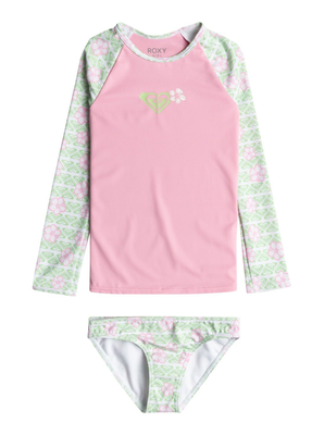 Roxy girls swimwear set hibiline ls lycra set
