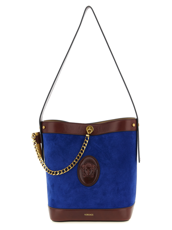 Blue calfskin shoulder bag-null