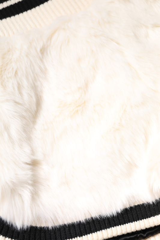 White faux fur high waisted hot pants short-null