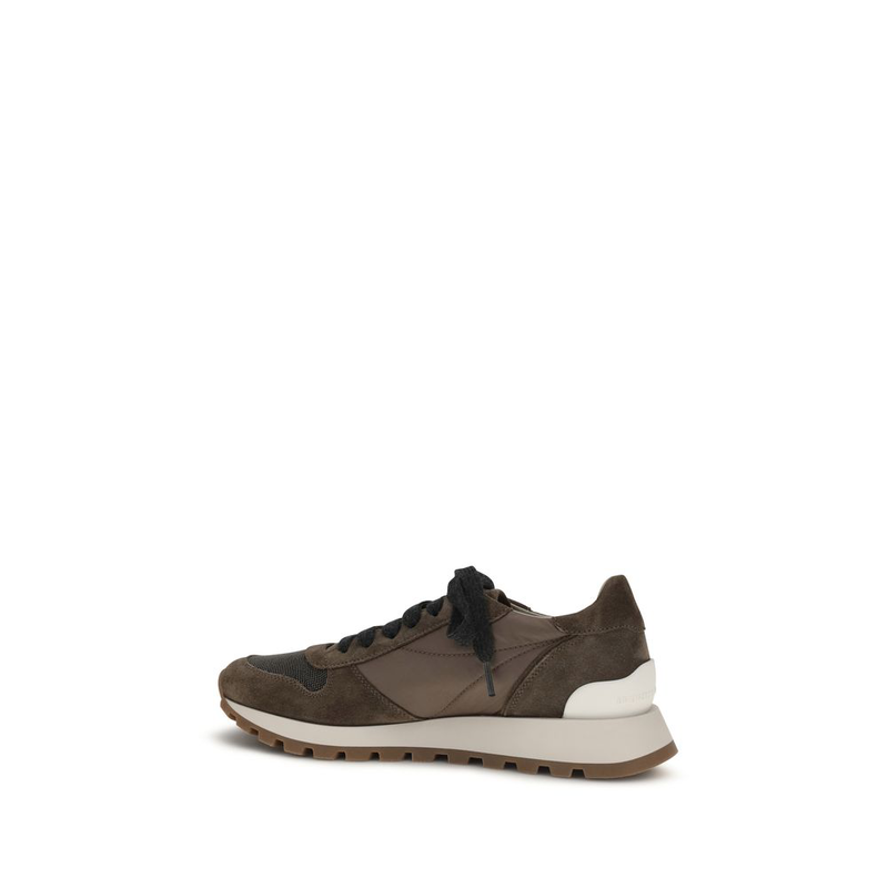 Brown calf leather bos taurus athletic sneakers-null