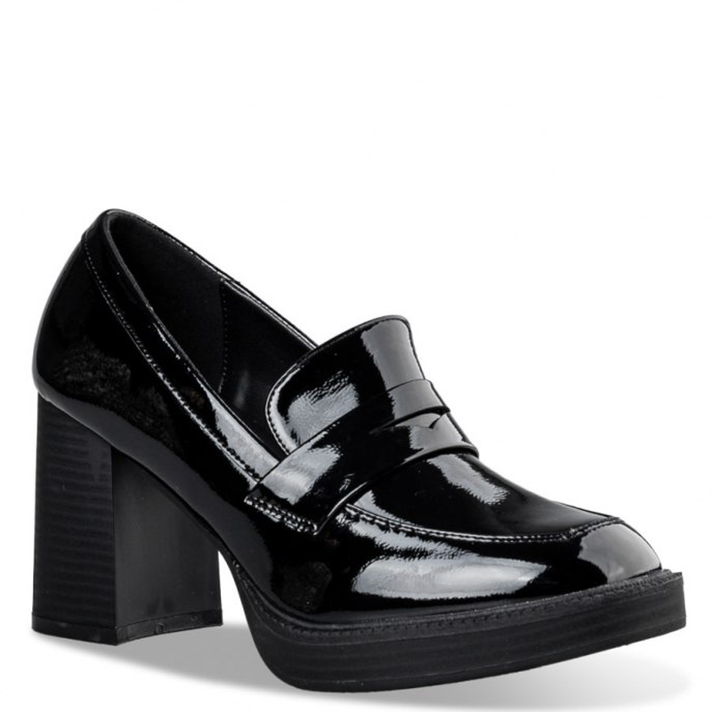 Platform heel loafers - black , 39-null