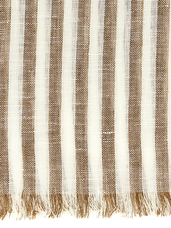 Brown linen scarf-null