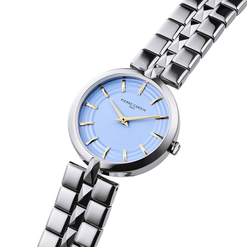 Gray stainless steel dress watch-null