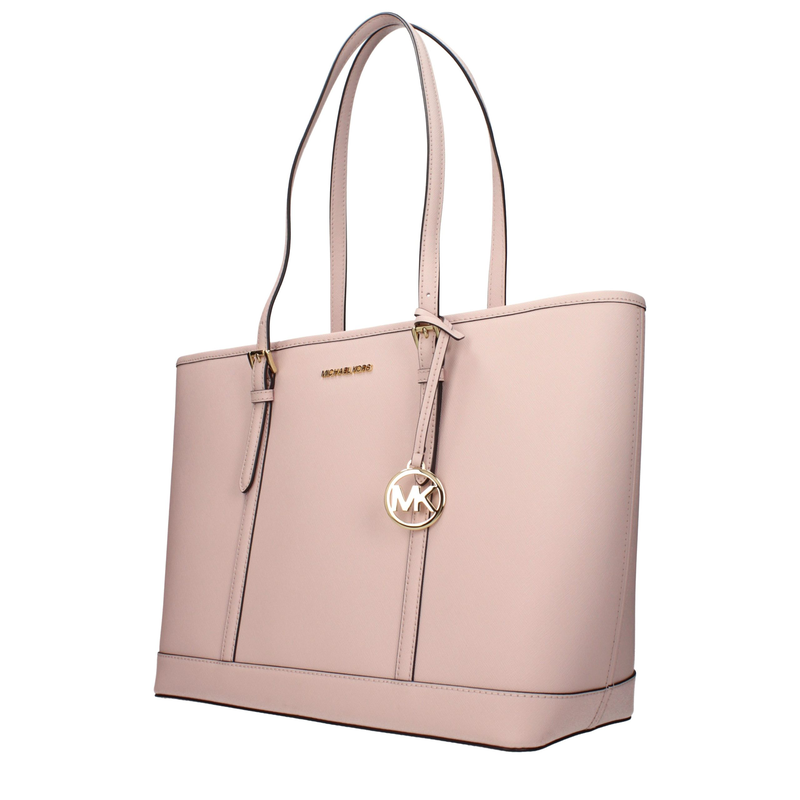 Pink leather shoulder bag-null