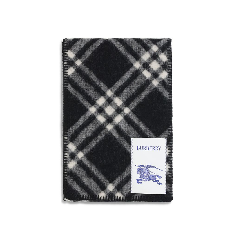 Black wool scarf-null