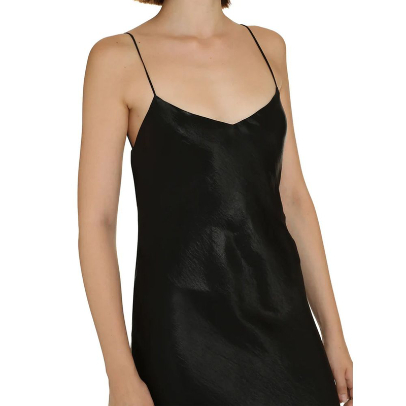 Black acetate casual dress-null