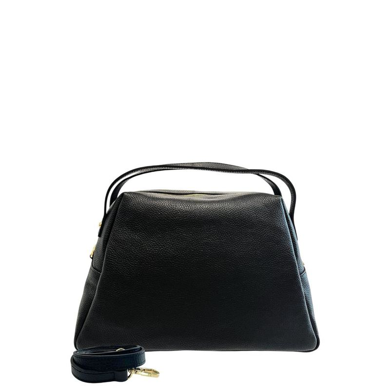 Black leather women bag-null
